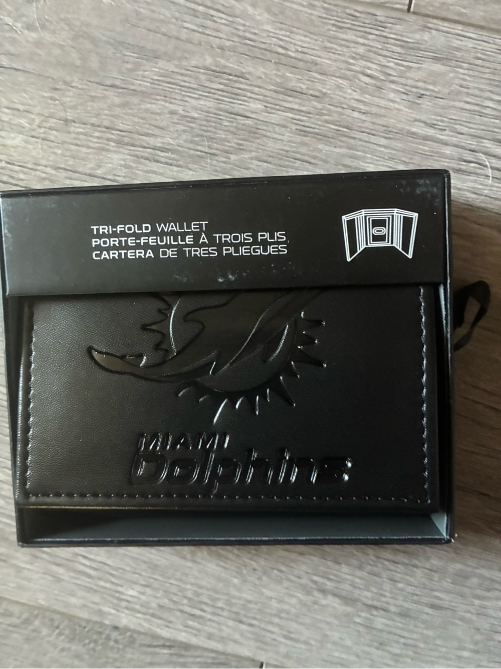 NFL Miami Dolphins Black Tri-Fold Wallet